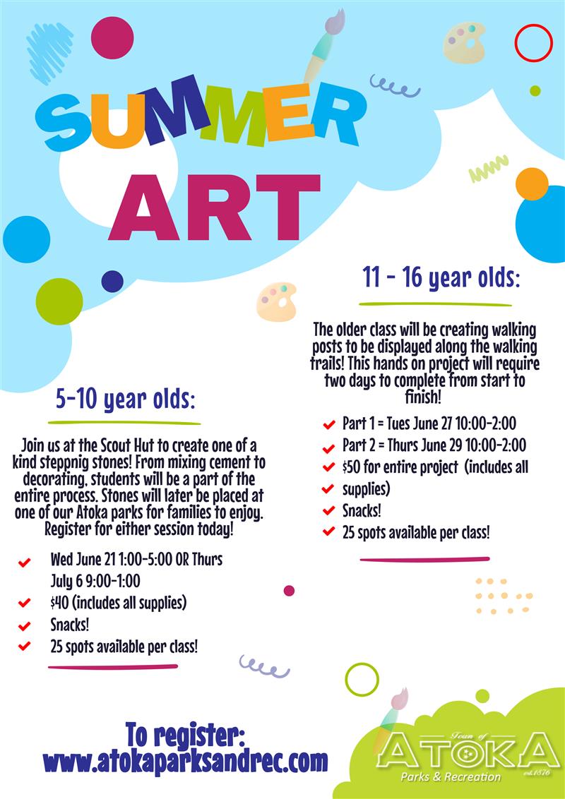 Atoka Parks & Recreation Art Classes